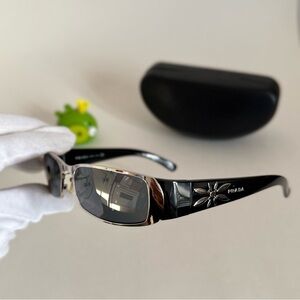 Prada Black and Silver Sunglasses